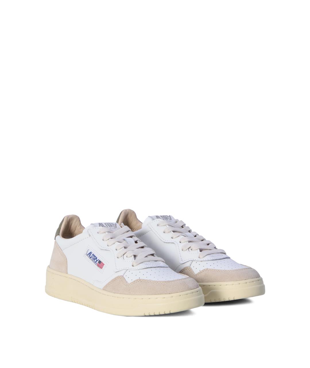 AUTRY Белые кожаные низкие кроссовки / кеды, фото 3