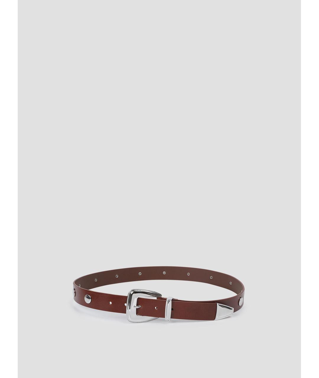 THE FRANKIE SHOP Коричневый кожаный ремень, фото 2