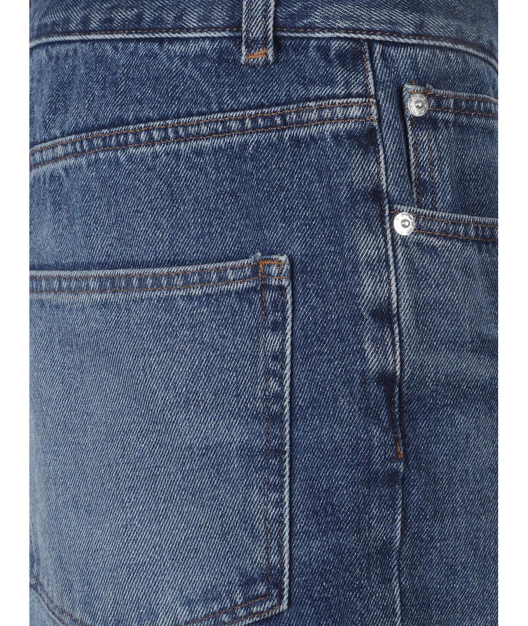 A.P.C. Темно-синие хлопковые прямые джинсы, фото 3