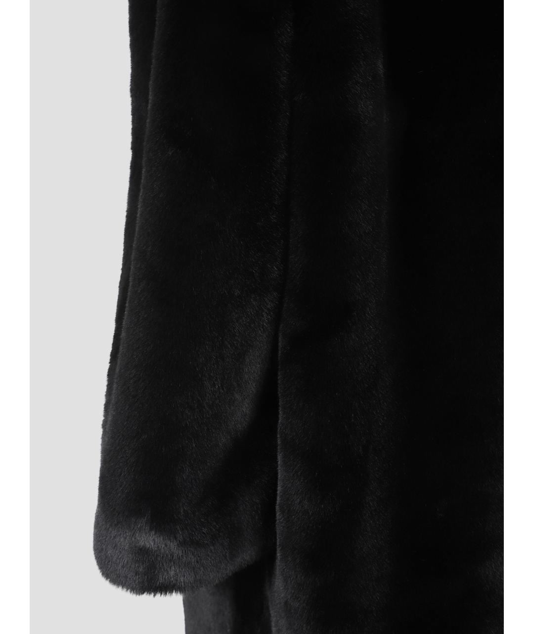 THE FRANKIE SHOP Черная полиэстеровая шуба, фото 3