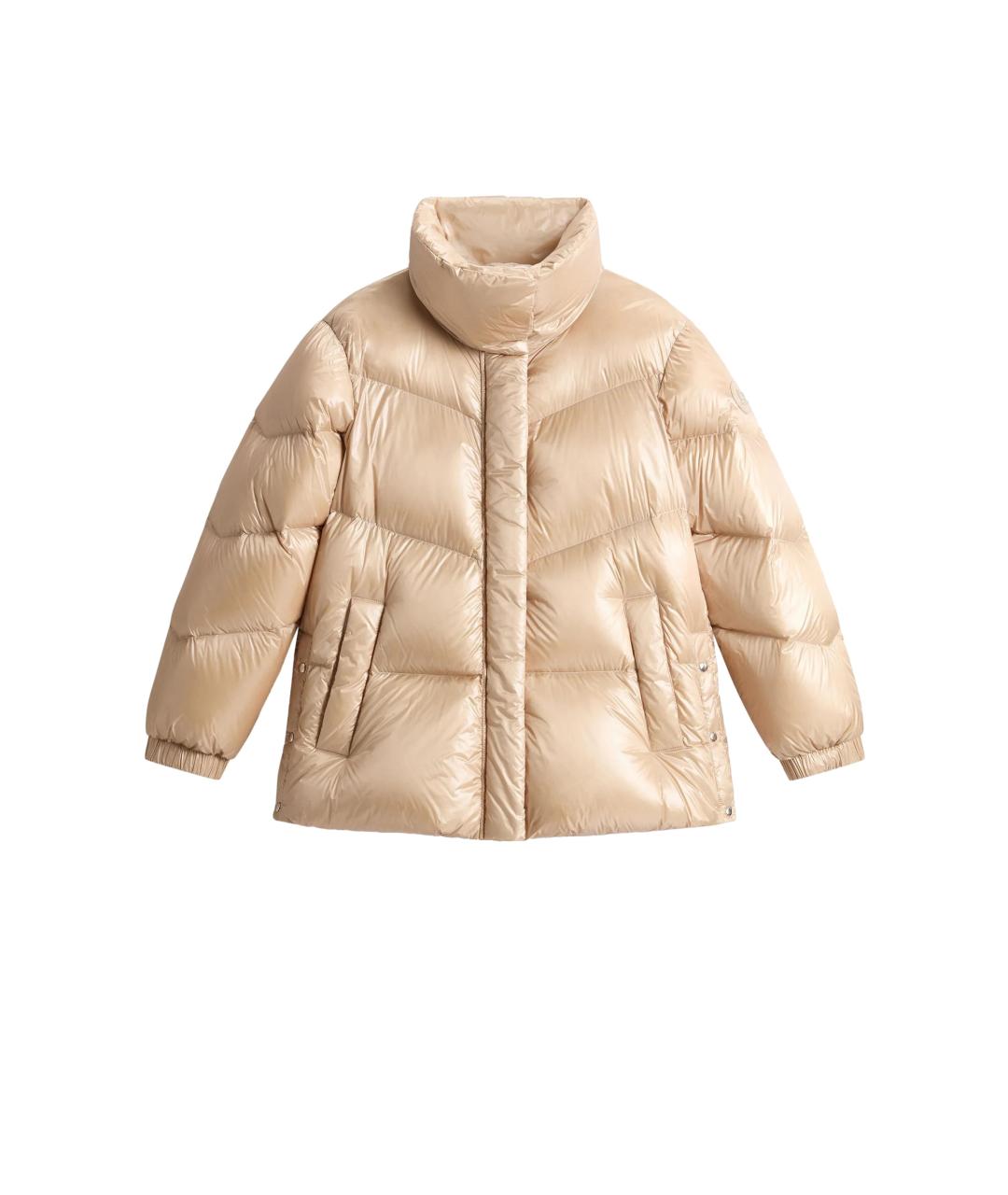 WOOLRICH Бежевый полиамидовый пуховик, фото 1