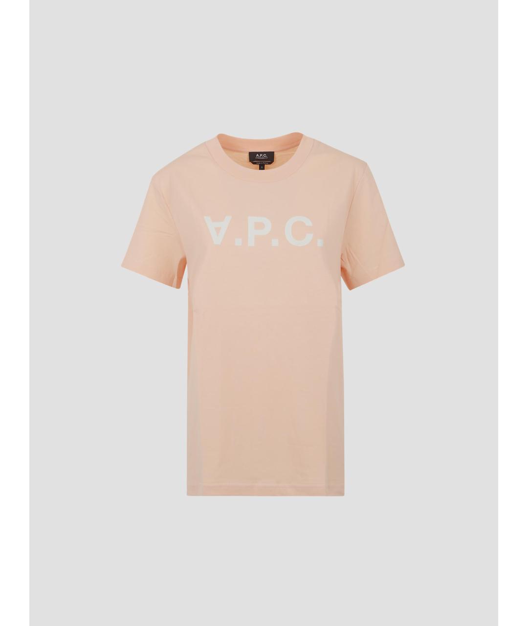 A.P.C. Розовая хлопковая футболка, фото 4
