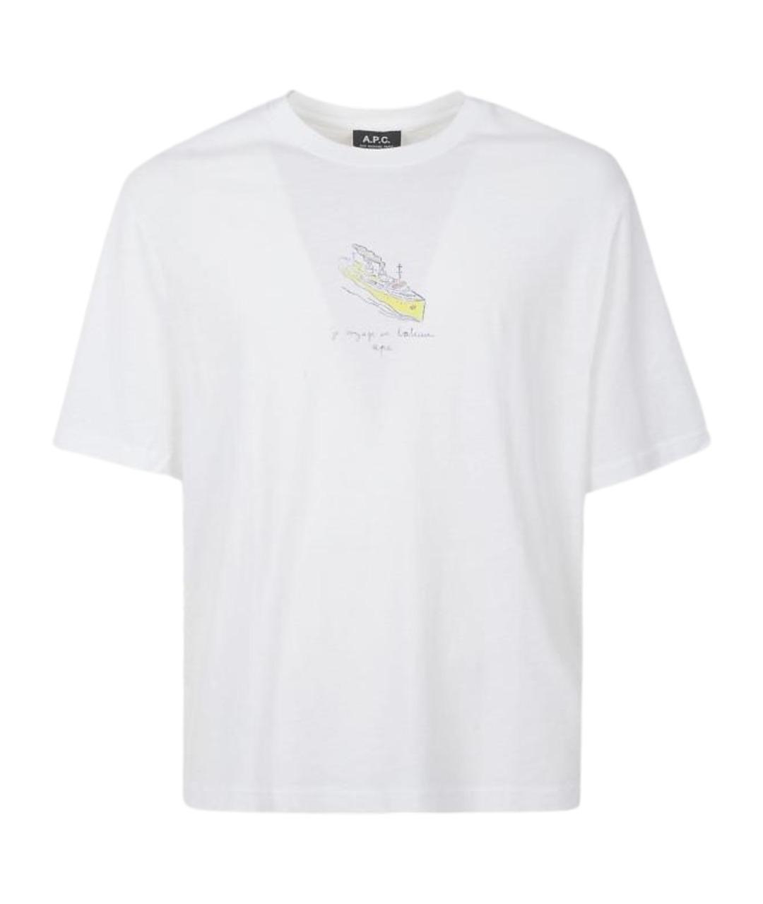 A.P.C. Белая хлопковая футболка, фото 1