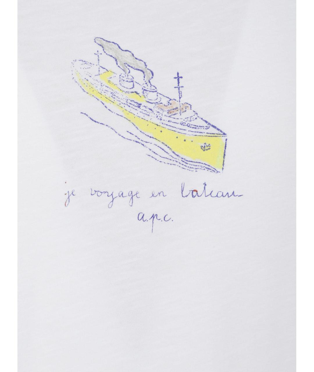 A.P.C. Белая хлопковая футболка, фото 3