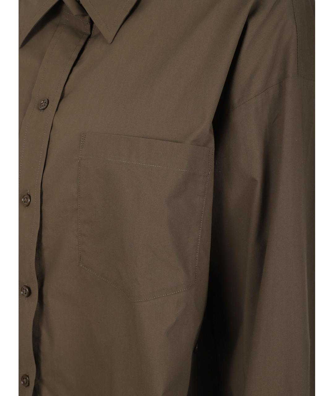 THE FRANKIE SHOP Коричневая хлопковая рубашка, фото 3