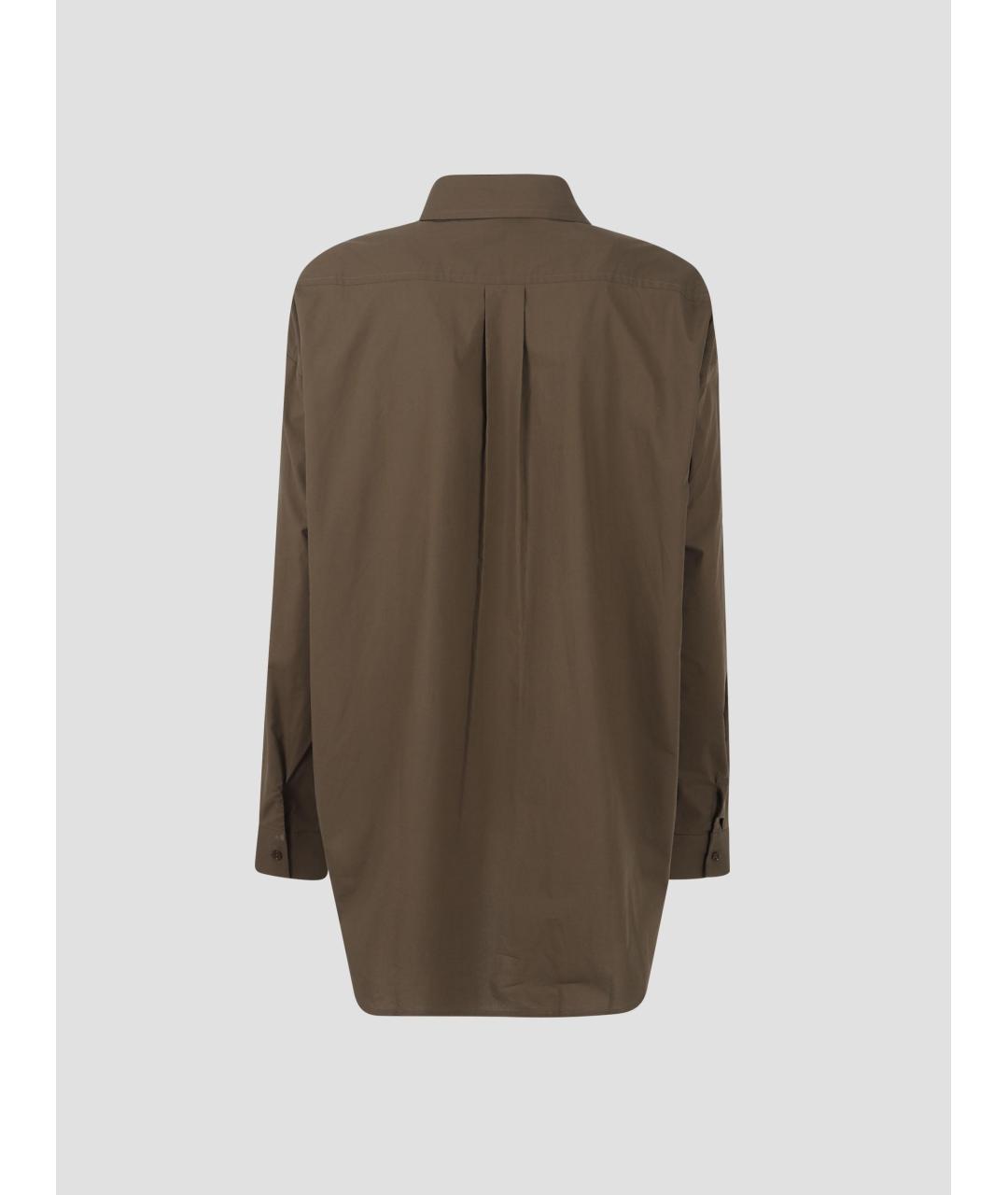THE FRANKIE SHOP Коричневая хлопковая рубашка, фото 2