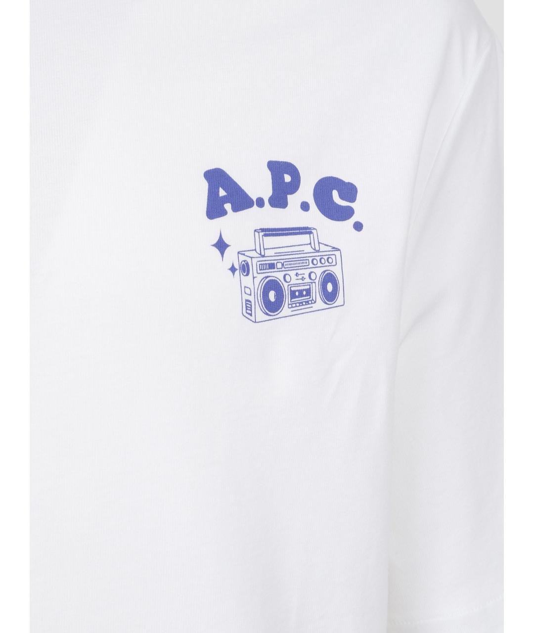 A.P.C. Белая хлопковая футболка, фото 3