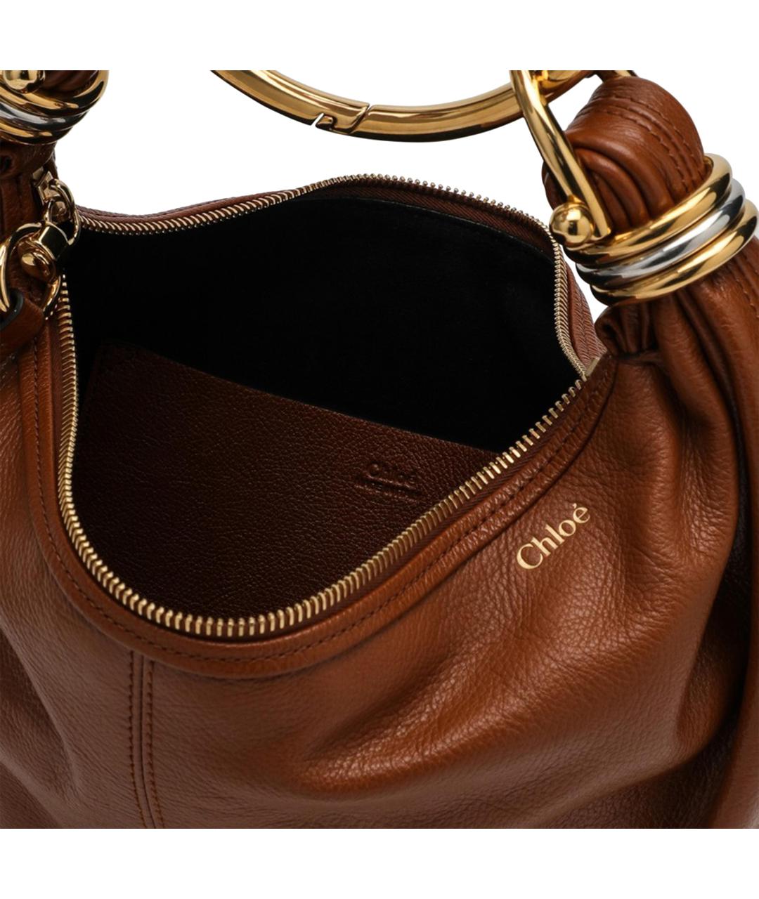 CHLOE Коричневая кожаная сумка через плечо, фото 2