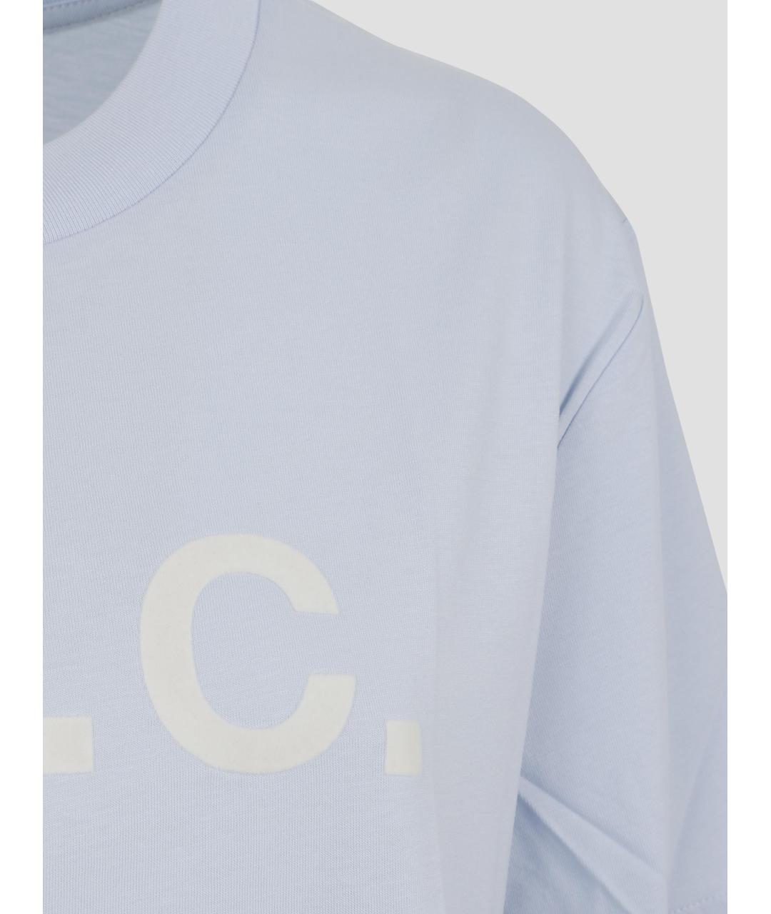 A.P.C. Синяя хлопковая футболка, фото 3