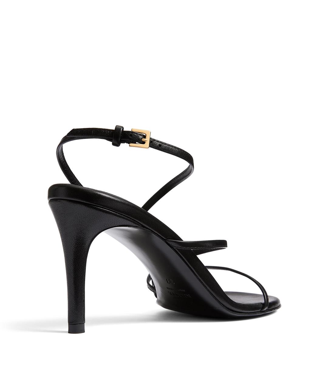 KHAITE Черные кожаные босоножки, фото 3