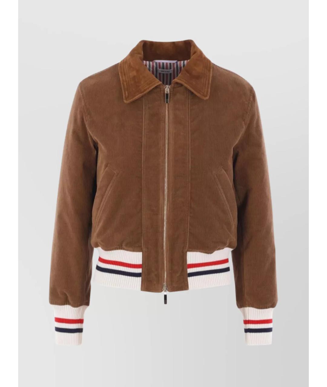 THOM BROWNE Коричневая хлопковая куртка, фото 5