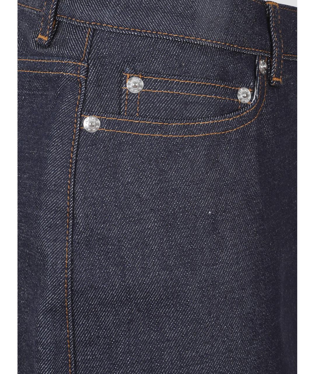 A.P.C. Темно-синяя хлопковая юбка мини, фото 3