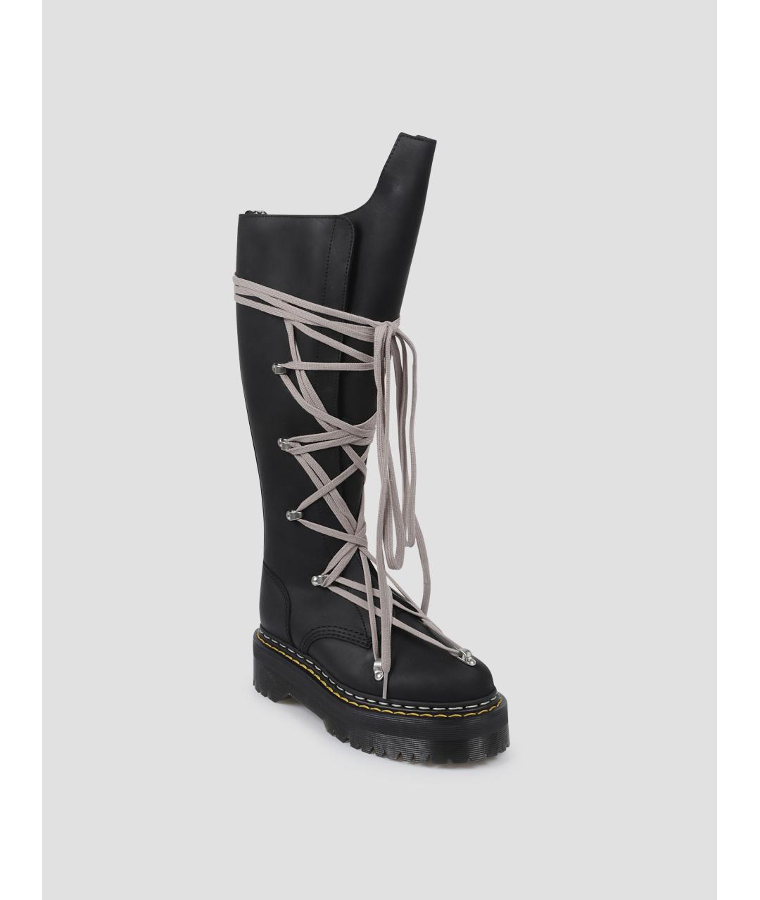 RICK OWENS Черные кожаные ботинки, фото 3