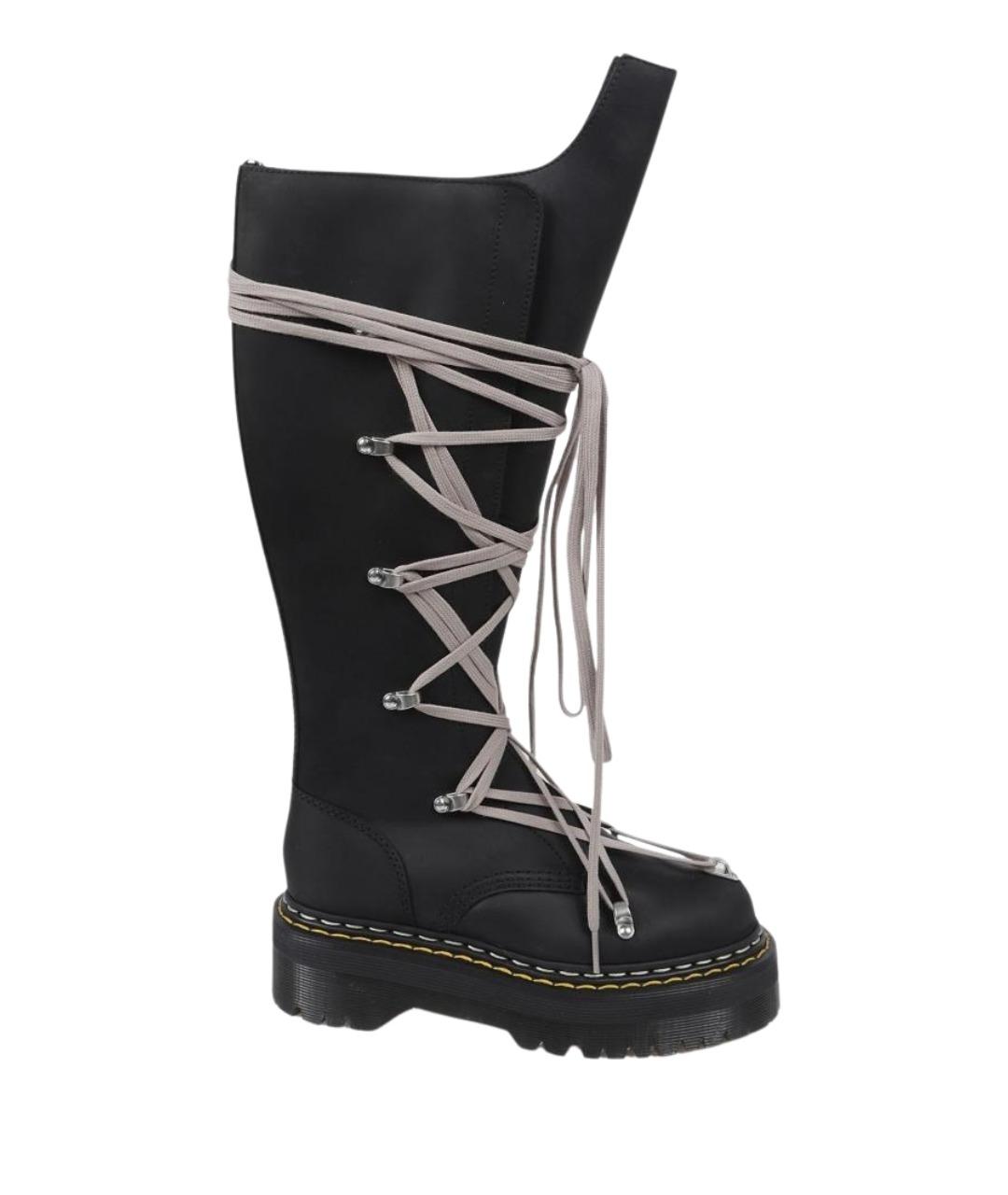 RICK OWENS Черные кожаные ботинки, фото 1