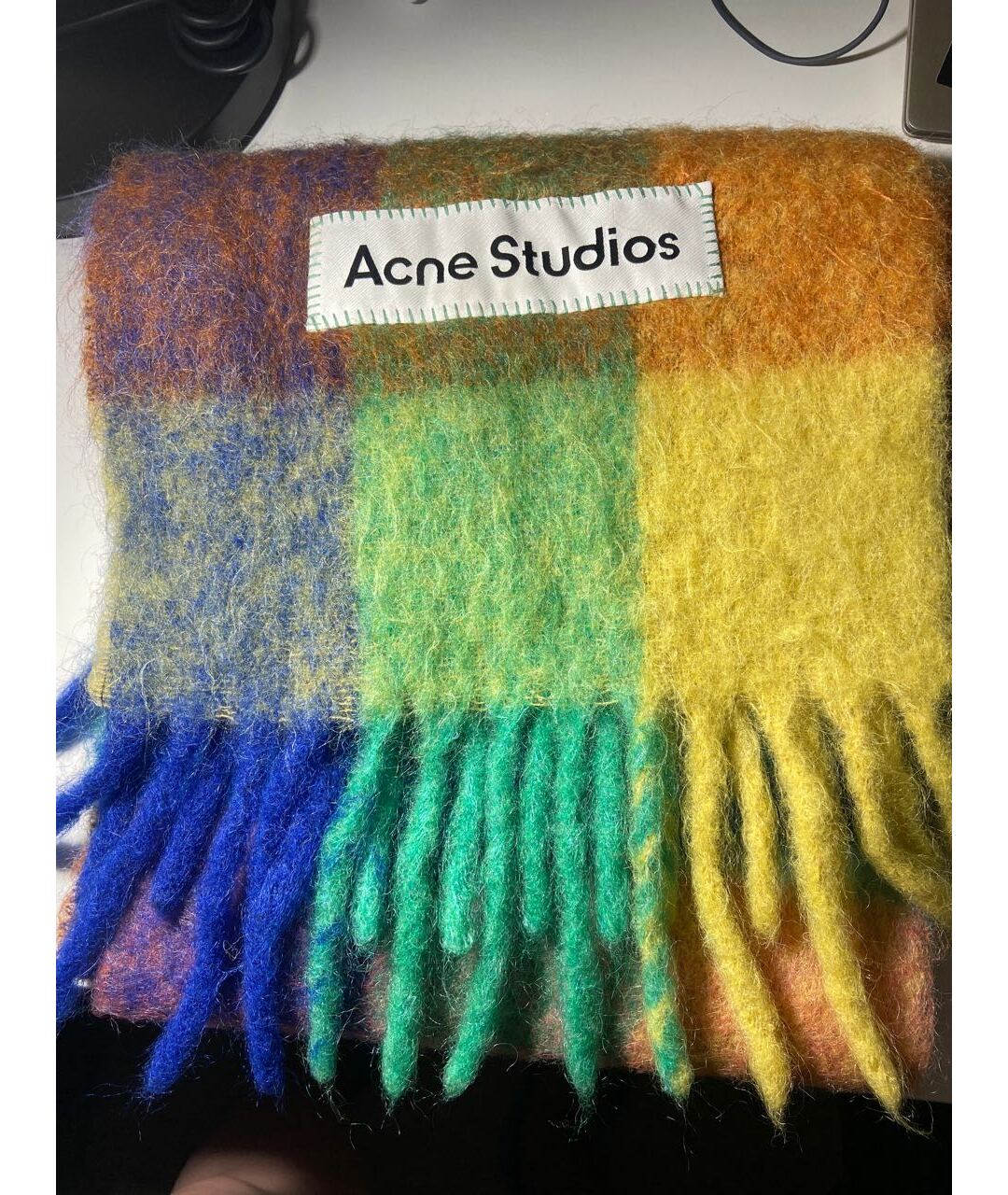 ACNE STUDIOS Зеленый кашемировый шарф, фото 3