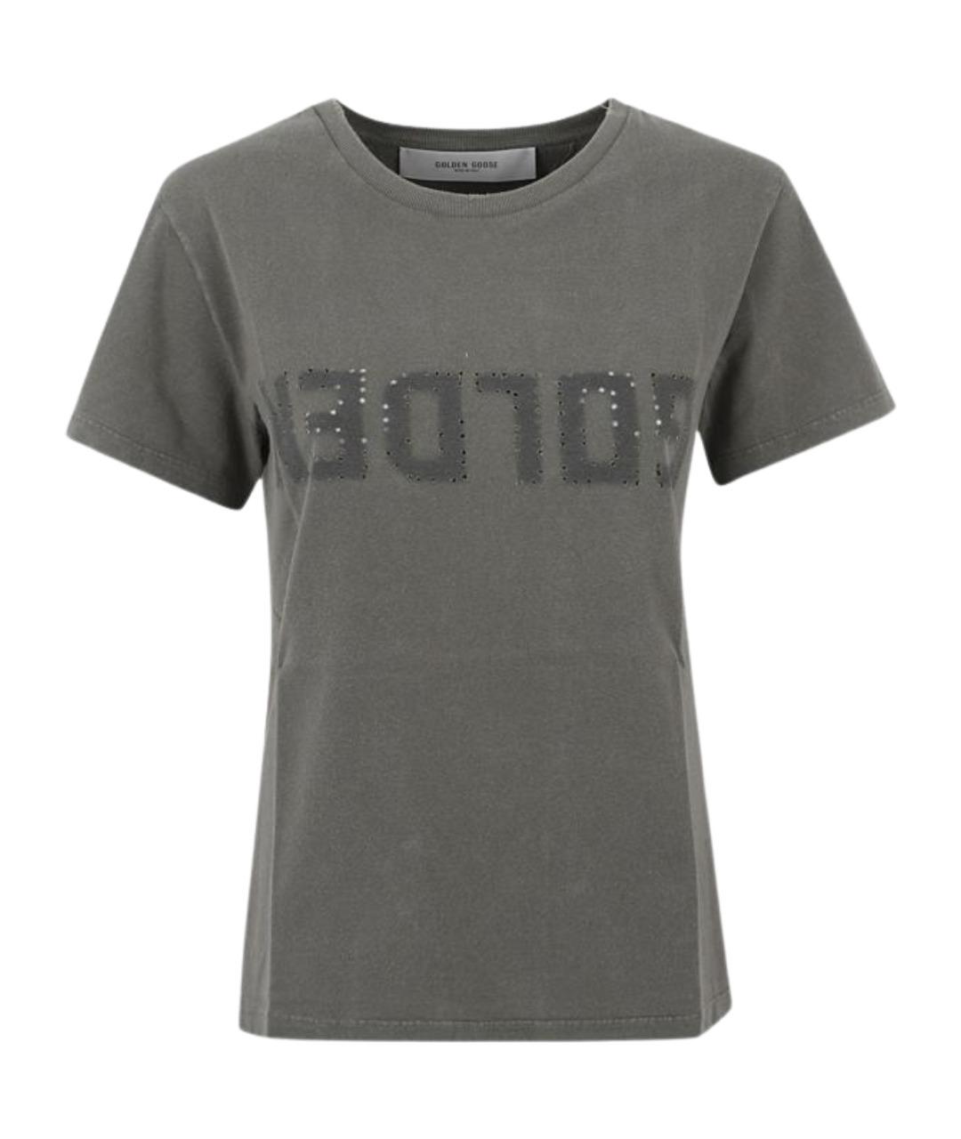 GOLDEN GOOSE DELUXE BRAND Хаки хлопковая футболка, фото 1