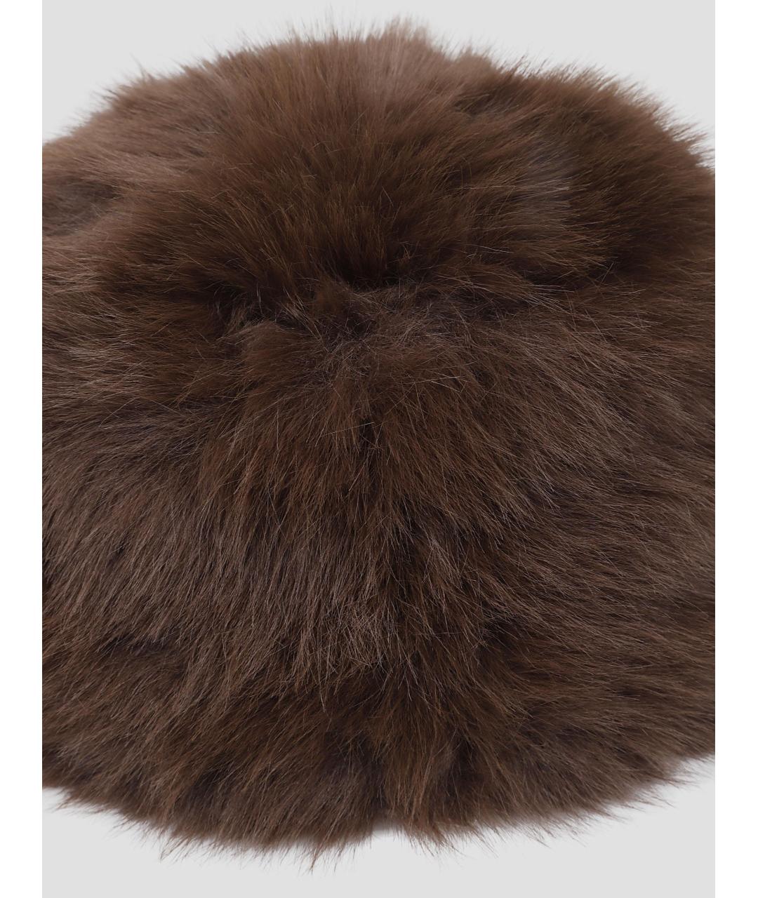 THE FRANKIE SHOP Коричневая синтетическая шапка, фото 2