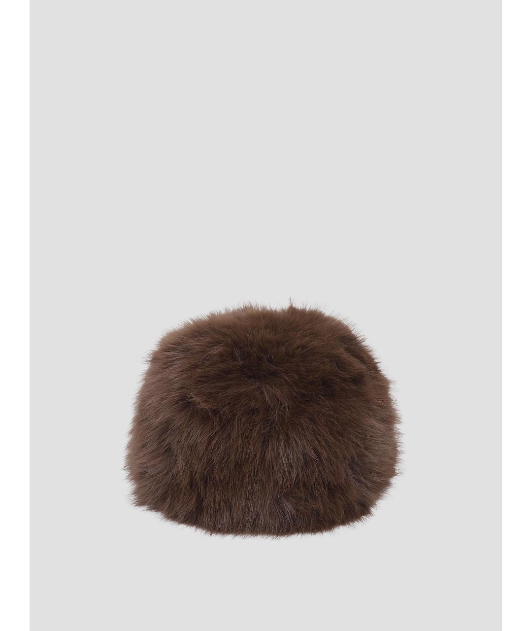 THE FRANKIE SHOP Коричневая синтетическая шапка, фото 3