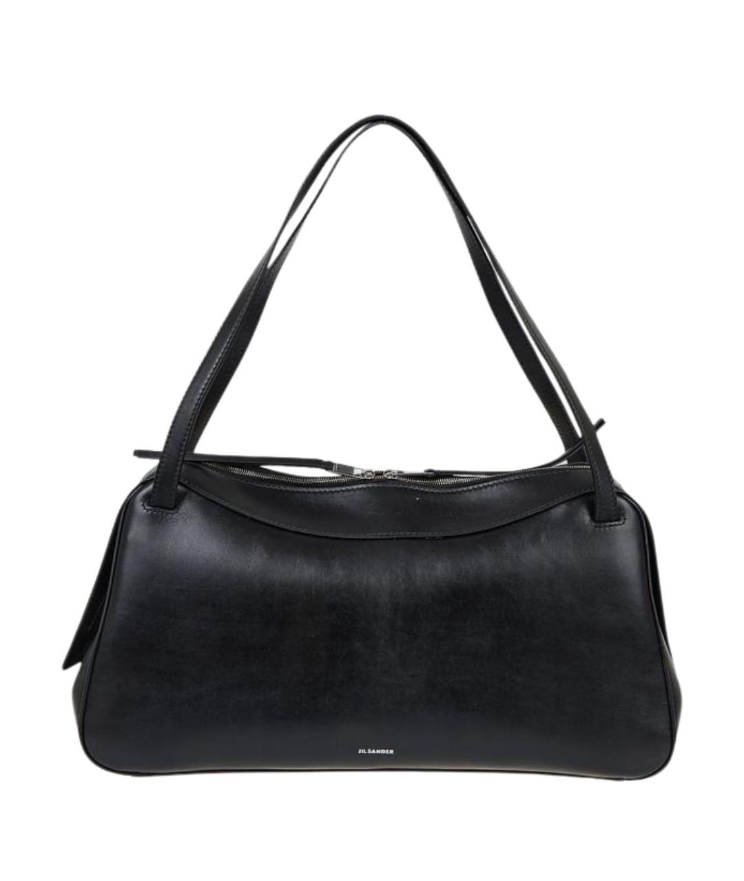 JIL SANDER Черная кожаная сумка тоут, фото 1