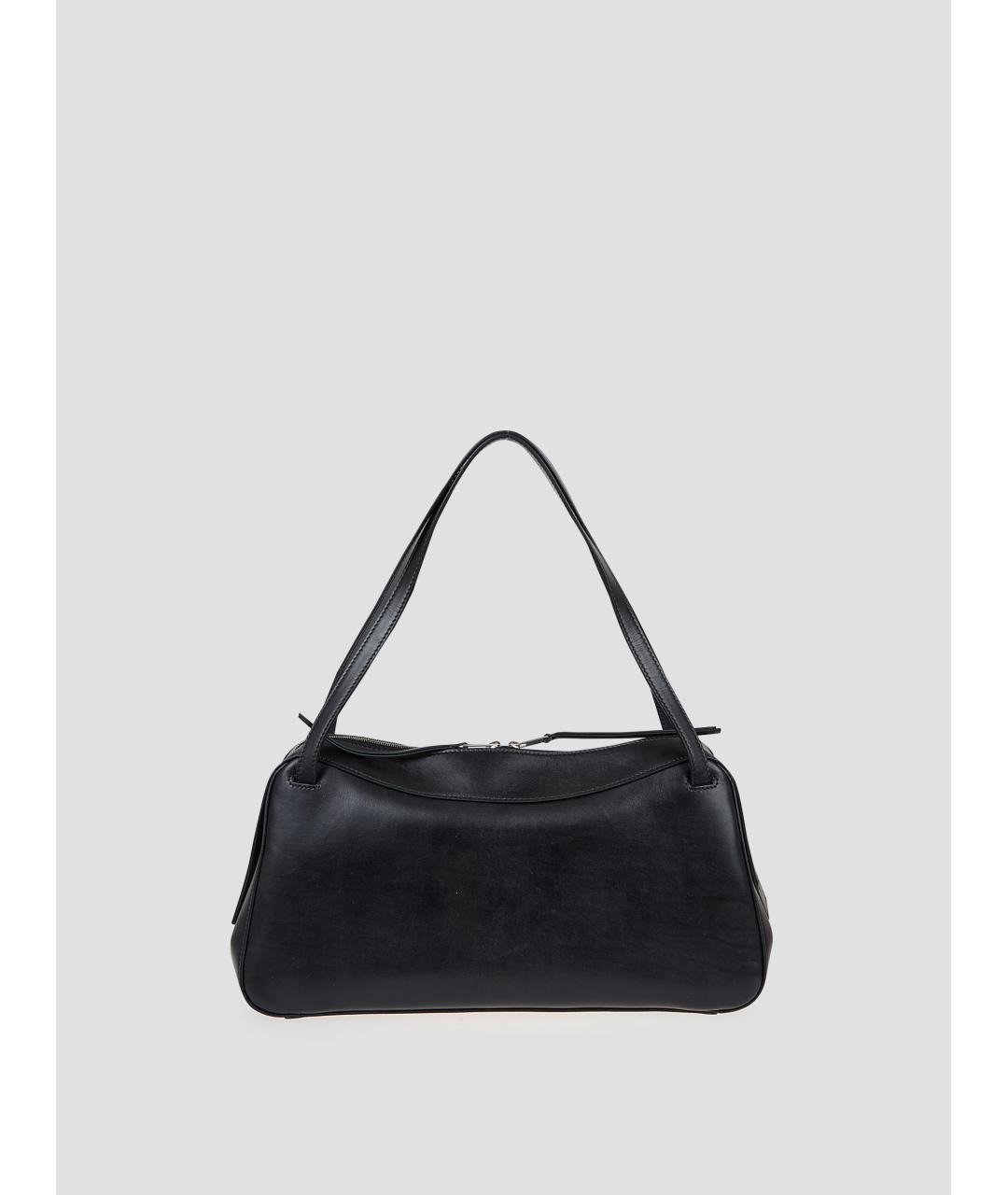 JIL SANDER Черная кожаная сумка тоут, фото 3