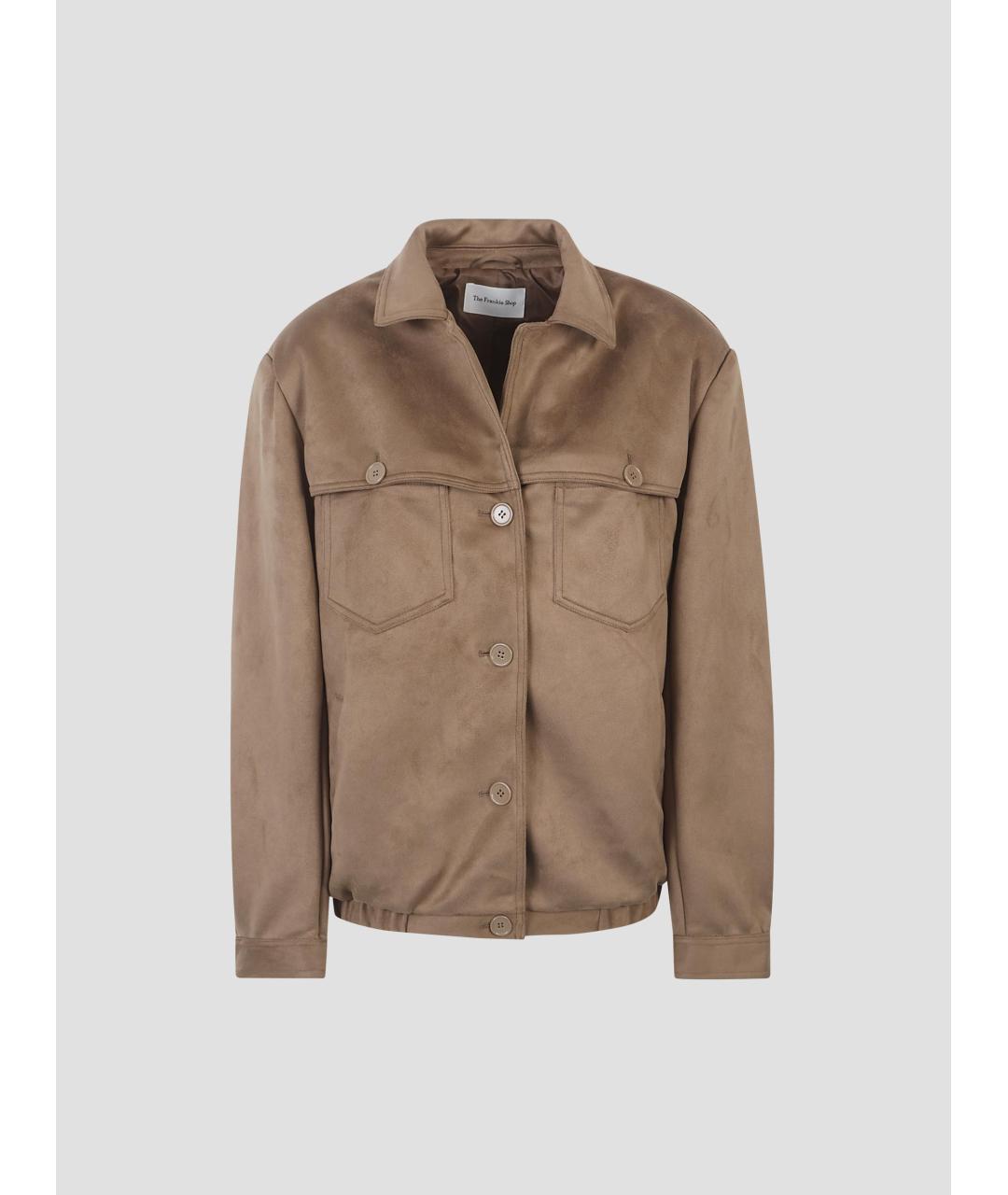 THE FRANKIE SHOP Бежевая полиэстеровая куртка, фото 4