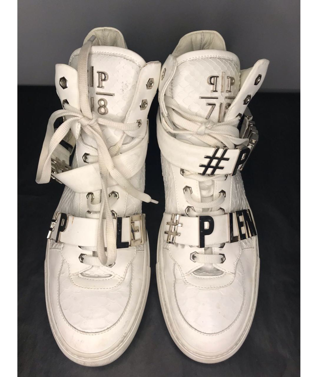PHILIPP PLEIN Белые высокие кроссовки / кеды, фото 3