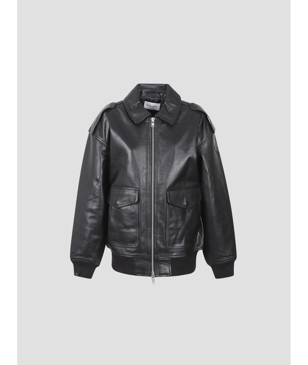 THE FRANKIE SHOP Черная кожаная куртка, фото 4
