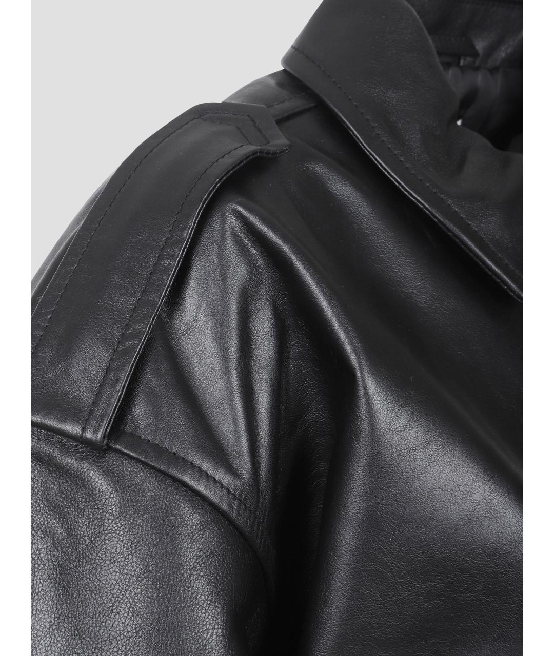 THE FRANKIE SHOP Черная кожаная куртка, фото 3