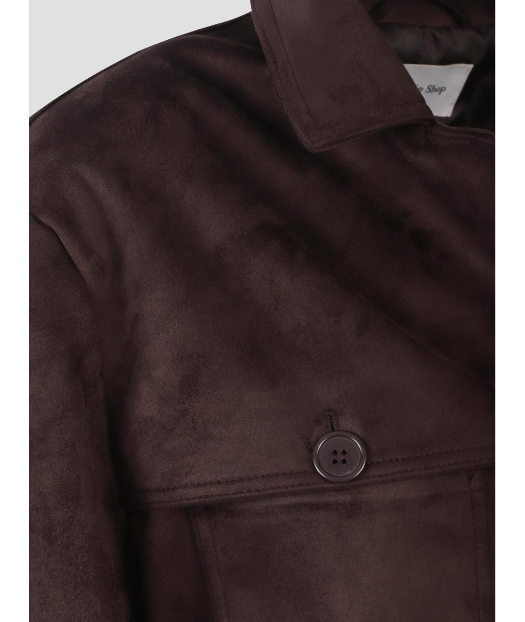 THE FRANKIE SHOP Коричневая полиэстеровая куртка, фото 3