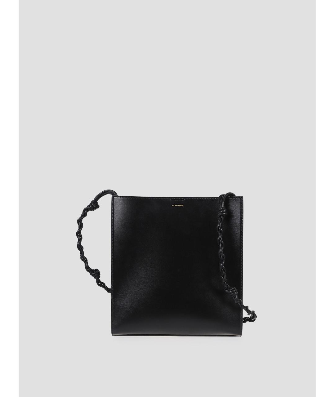 JIL SANDER Черная кожаная сумка через плечо, фото 4