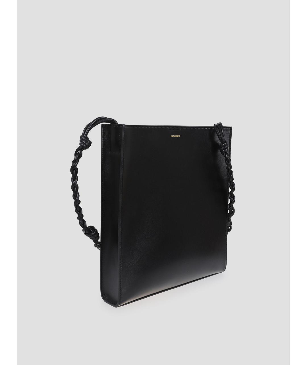 JIL SANDER Черная кожаная сумка через плечо, фото 2
