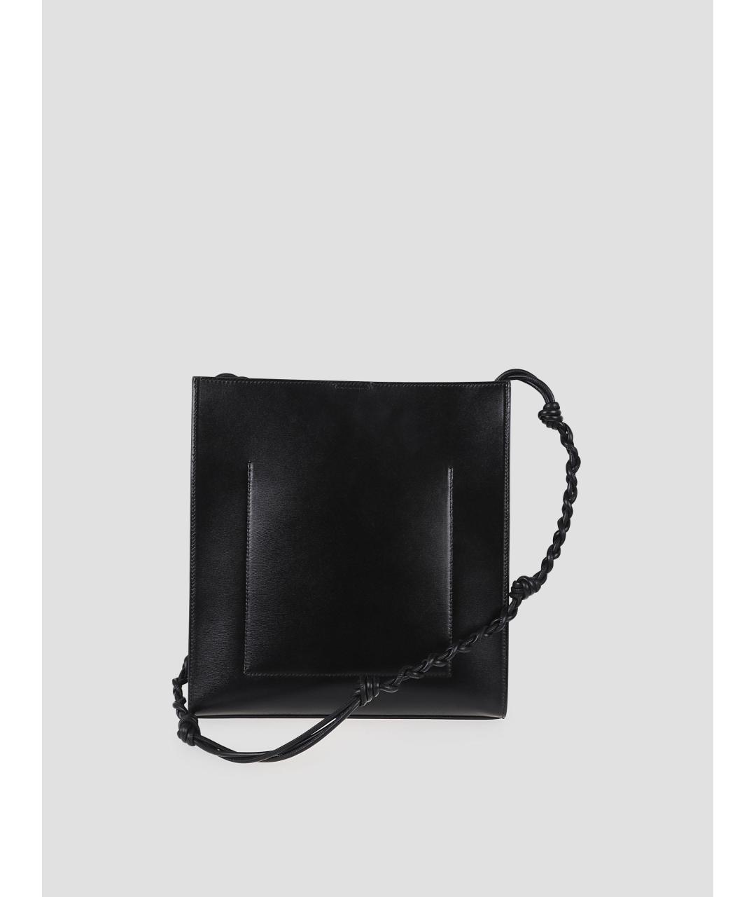 JIL SANDER Черная кожаная сумка через плечо, фото 3