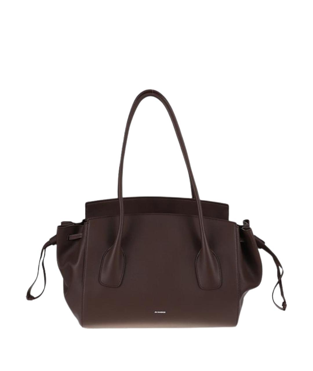 JIL SANDER Коричневая кожаная сумка тоут, фото 1