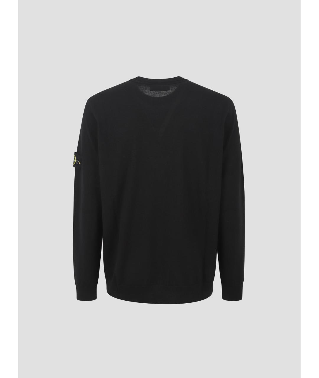 STONE ISLAND Черный шерстяной джемпер / свитер, фото 2