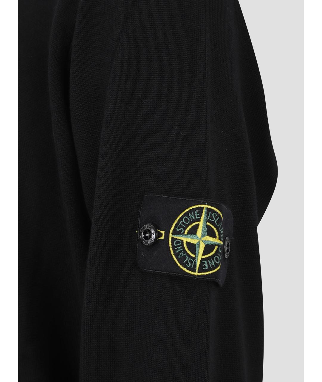 STONE ISLAND Черный шерстяной джемпер / свитер, фото 3