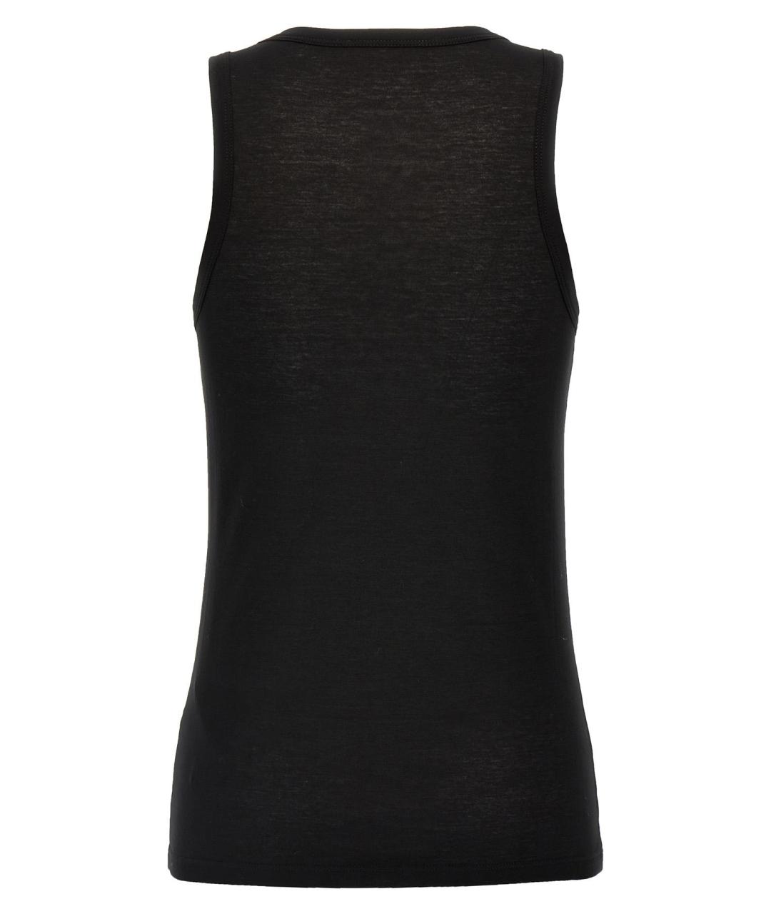 JIL SANDER Черная хлопковая майка, фото 2