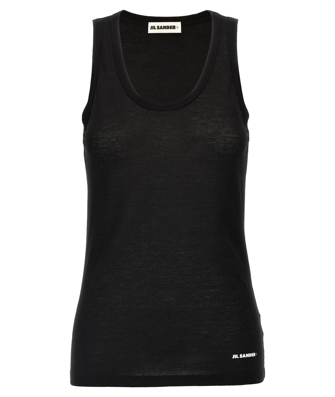 JIL SANDER Черная хлопковая майка, фото 1