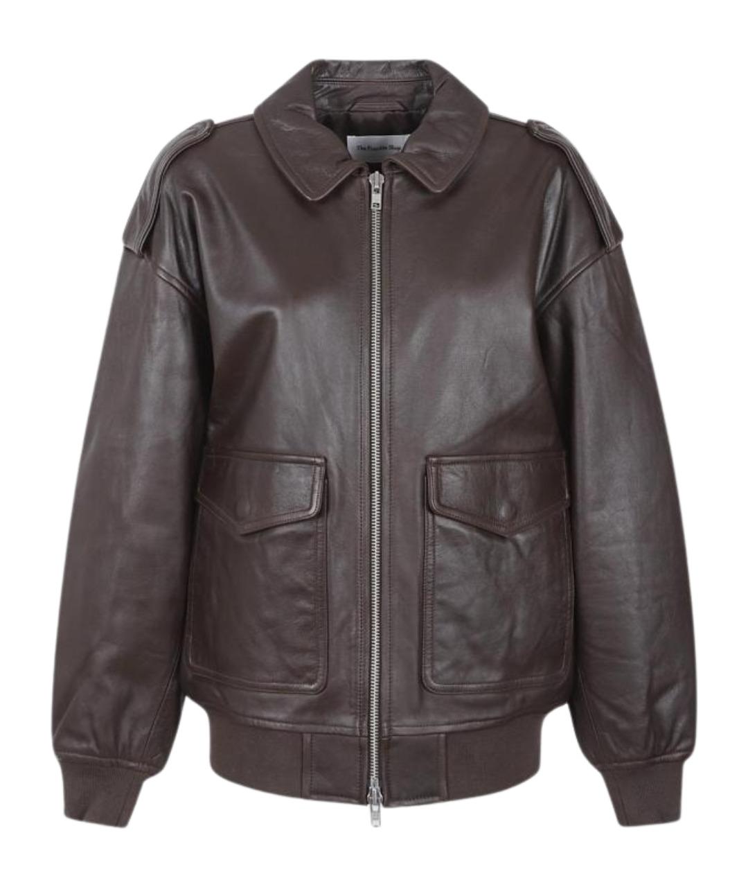 THE FRANKIE SHOP Коричневая кожаная куртка, фото 1
