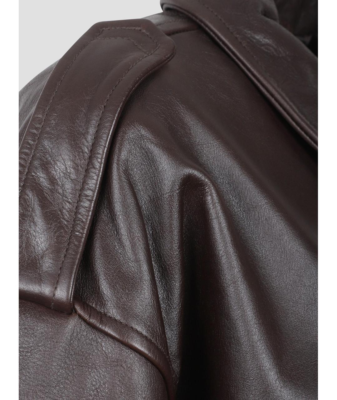 THE FRANKIE SHOP Коричневая кожаная куртка, фото 3