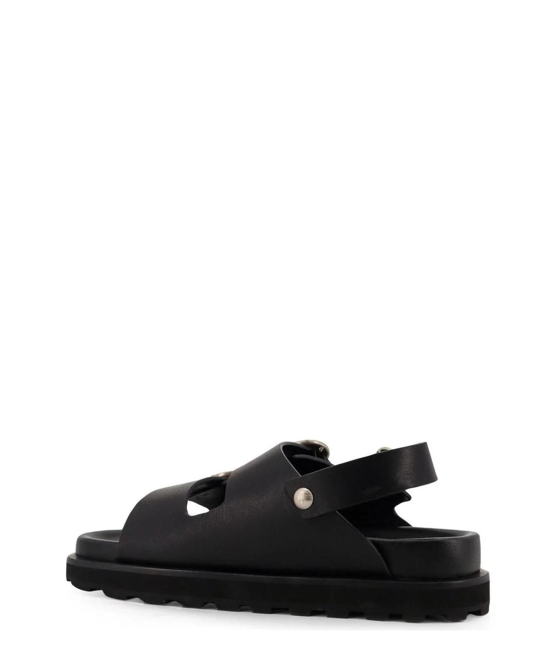 JIL SANDER Черные кожаные сандалии, фото 2