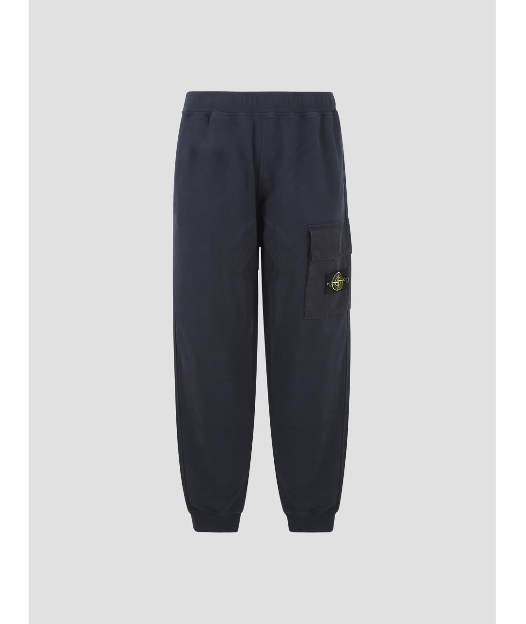 STONE ISLAND Синие хлопковые повседневные брюки, фото 4