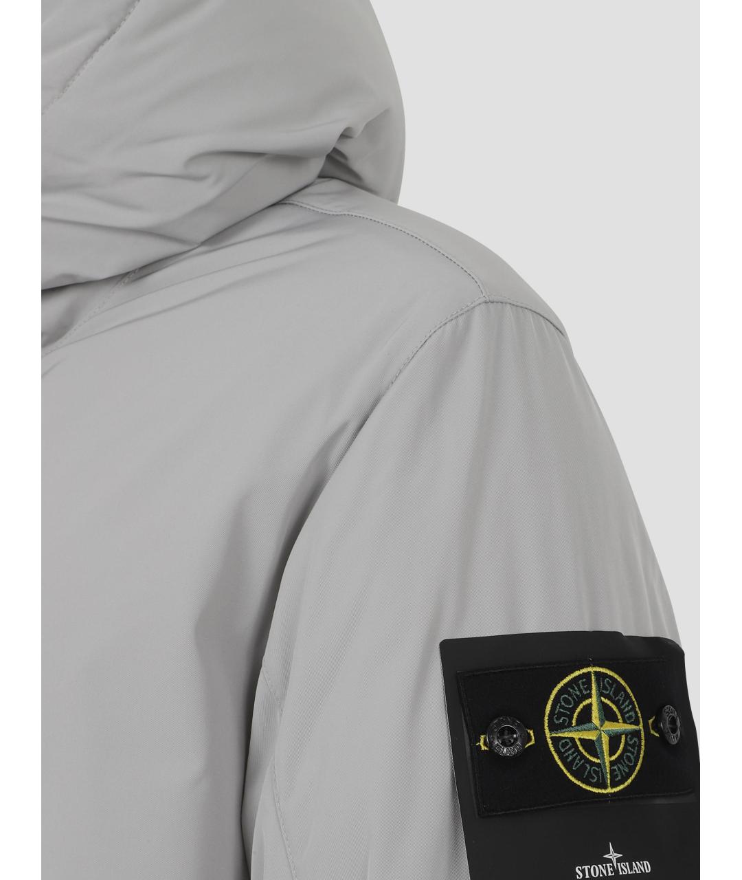 STONE ISLAND Серая полиэстеровая парка, фото 2