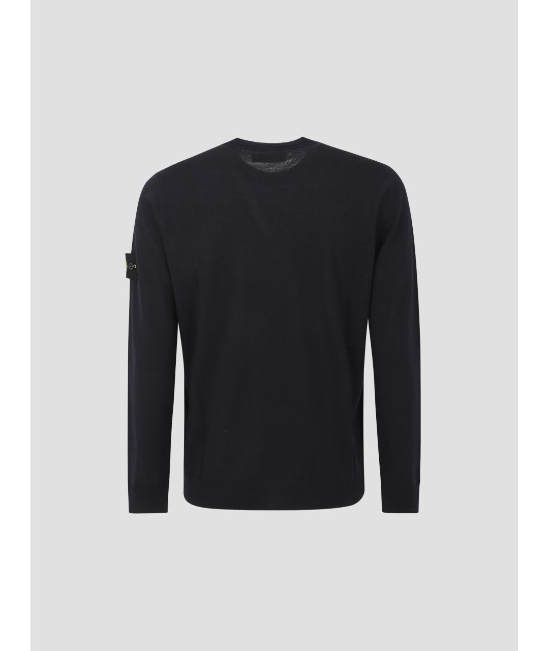 STONE ISLAND Темно-синий шерстяной джемпер / свитер, фото 3