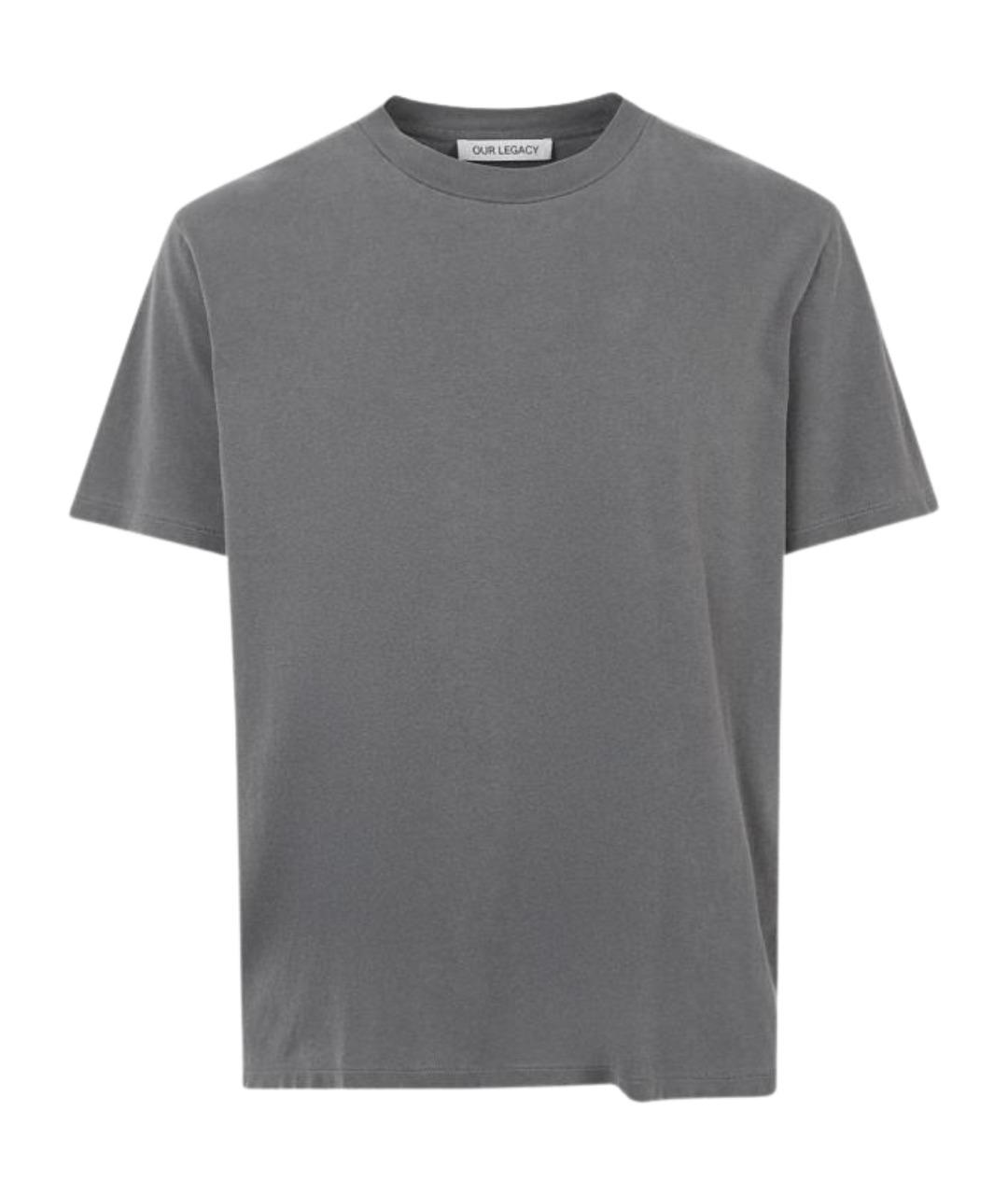 OUR LEGACY Серая хлопковая футболка, фото 1