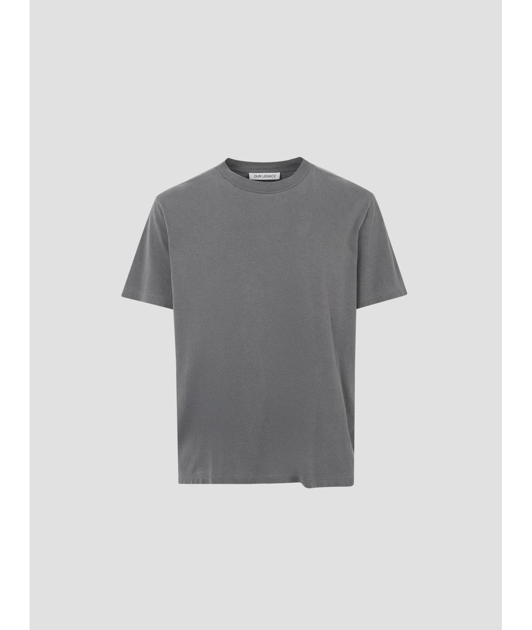 OUR LEGACY Серая хлопковая футболка, фото 4