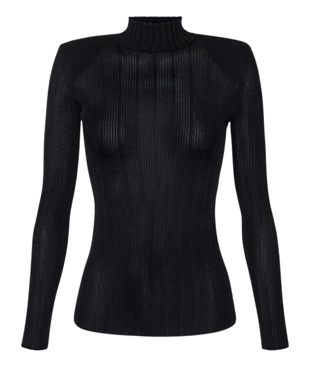 ELISABETTA FRANCHI Черный вискозный джемпер / свитер, фото 1