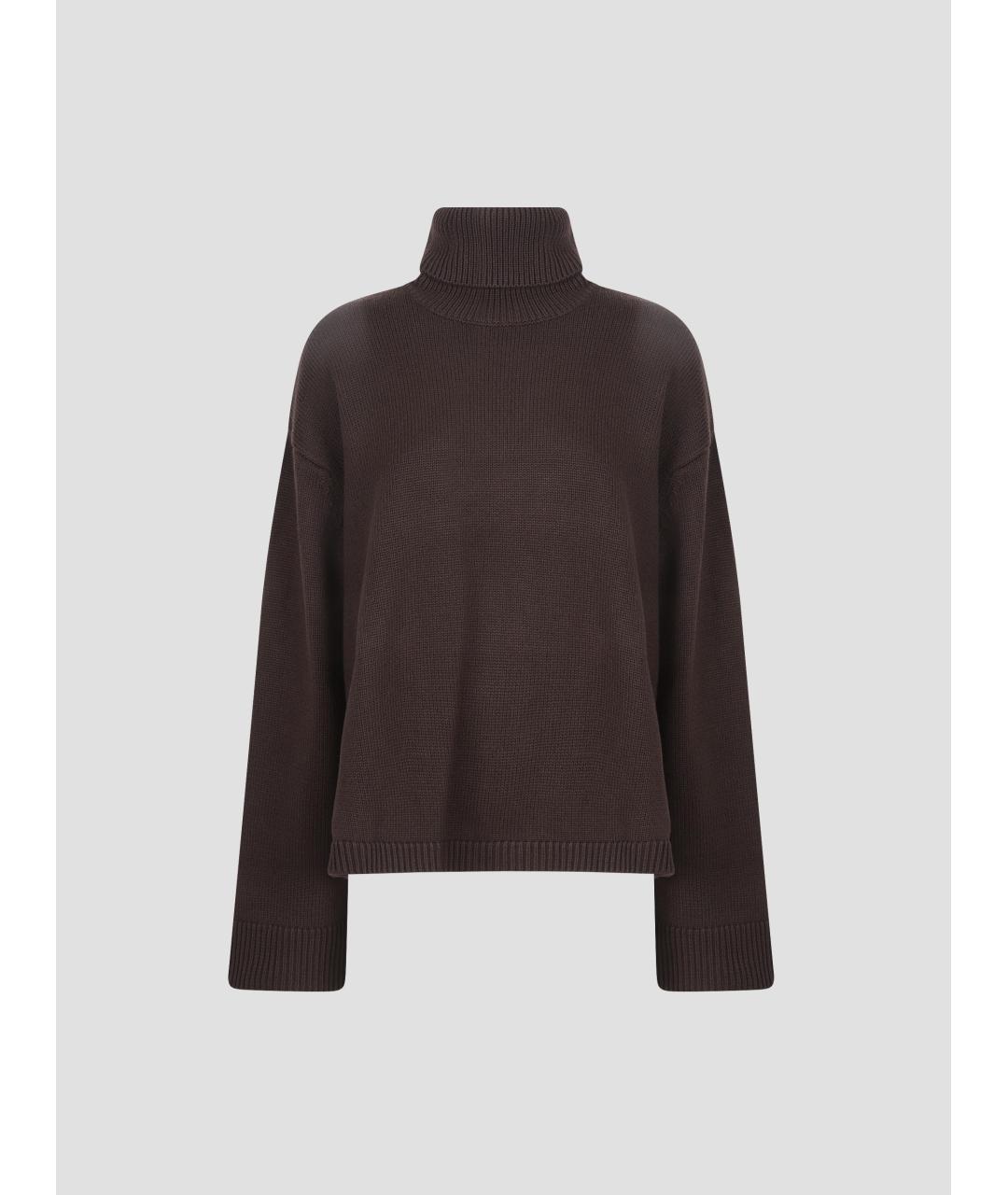 THE FRANKIE SHOP Коричневый шерстяной джемпер / свитер, фото 4