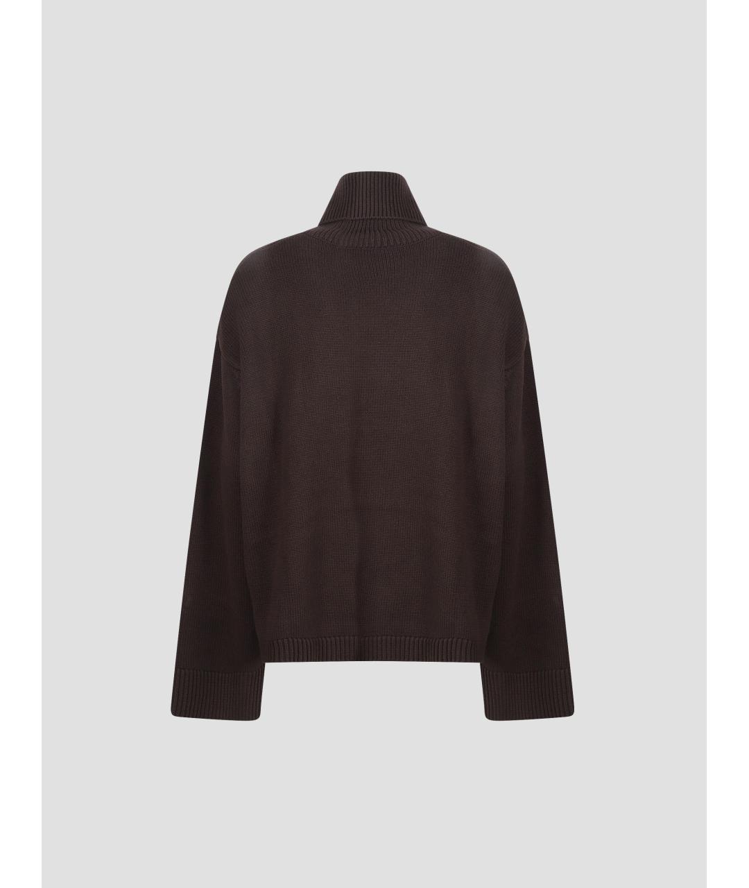 THE FRANKIE SHOP Коричневый шерстяной джемпер / свитер, фото 2