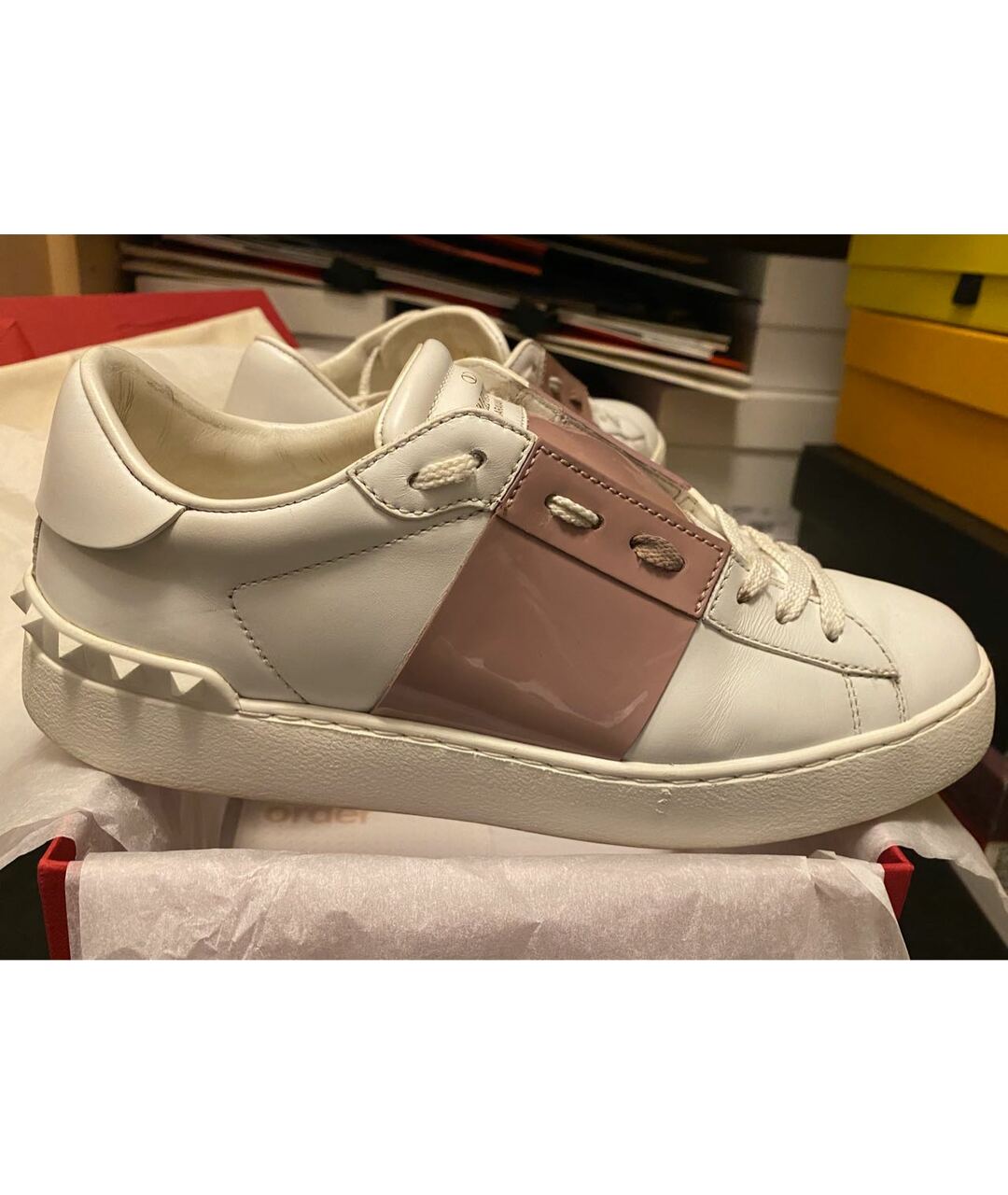 VALENTINO GARAVANI Белые кожаные кеды, фото 4