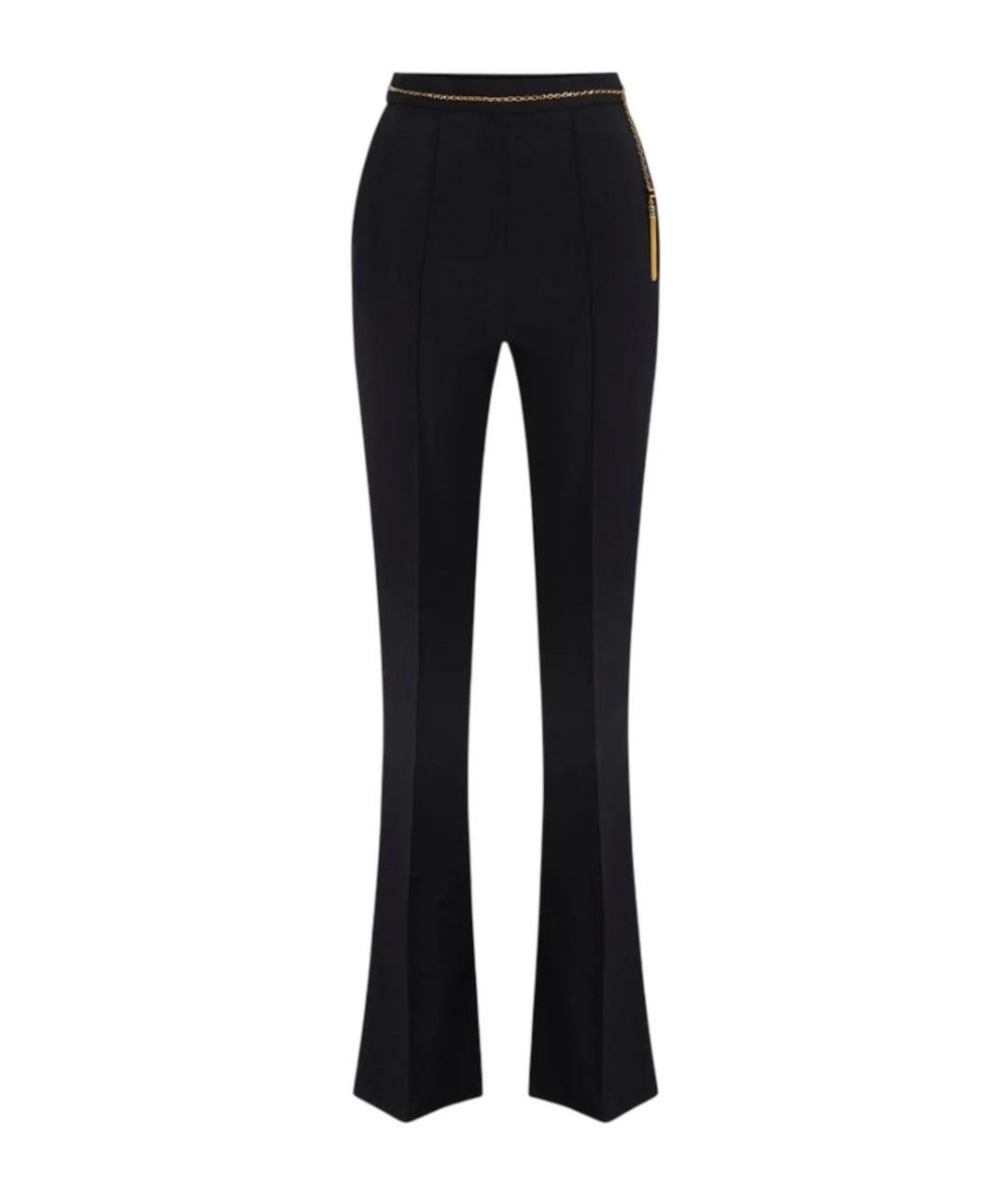 ELISABETTA FRANCHI Черные полиэстеровые брюки узкие, фото 1